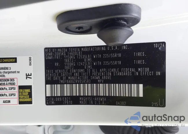 7MUFBABG2RV058583: 43843403