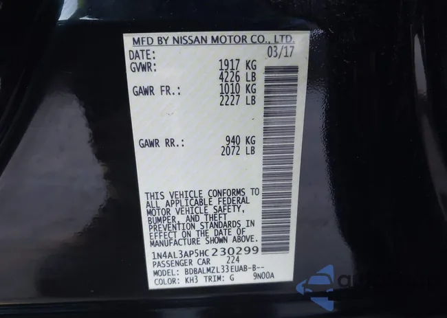 1N4AL3AP5HC230299: 43842798