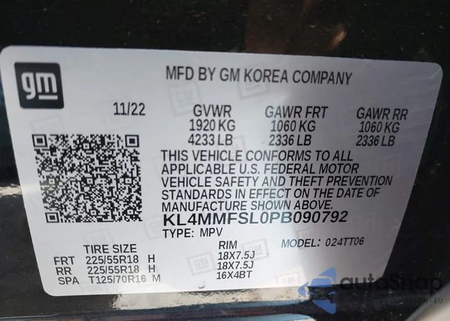 KL4MMFSL0PB090792: 43842850