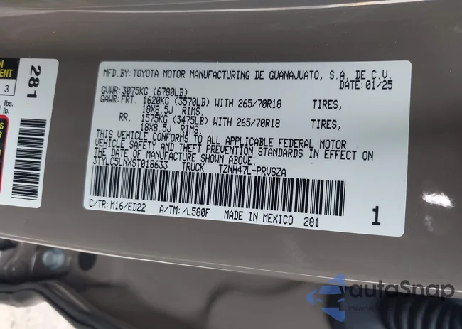 3TYLC5LNXST018633: 43843923