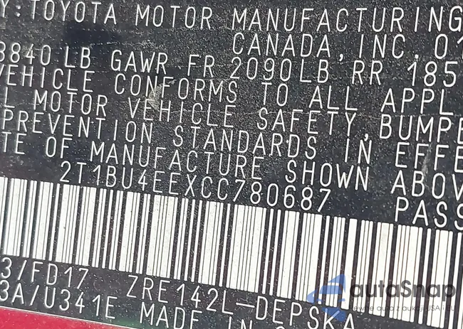 2T1BU4EEXCC780687: 43844295