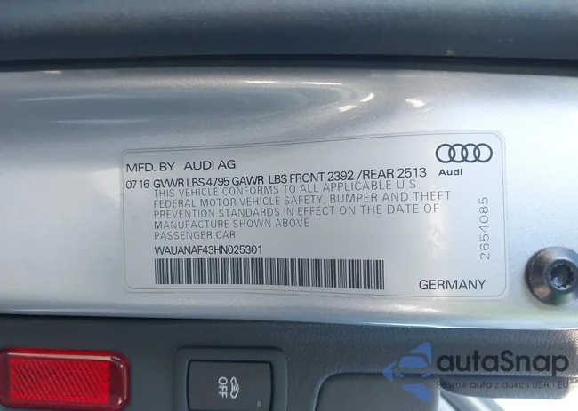 WAUANAF43HN025301: 43844367