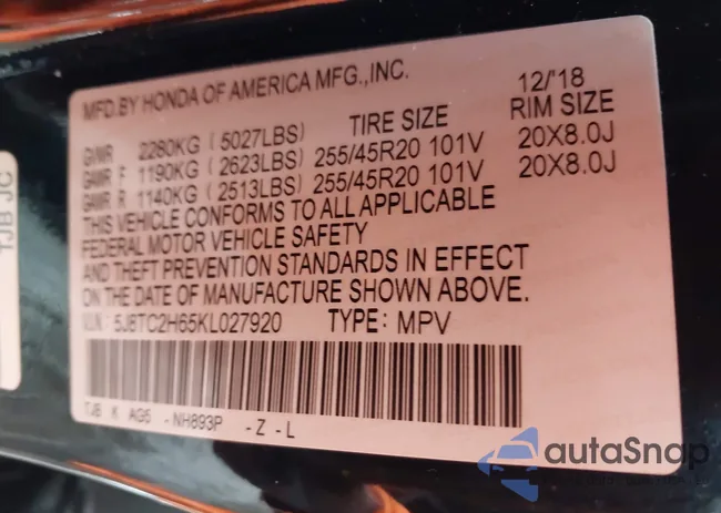 5J8TC2H65KL027920: 43843547