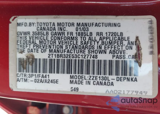 2T1BR32E53C127748: 43843621