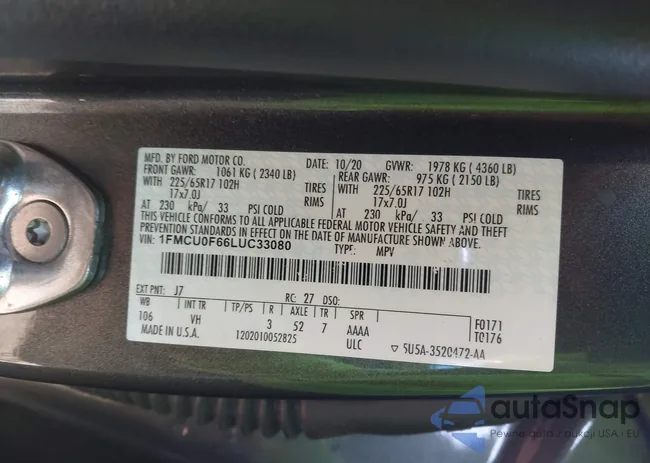 1FMCU0F66LUC33080: 43843718