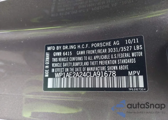 WP1AE2A24CLA91678: 43843769