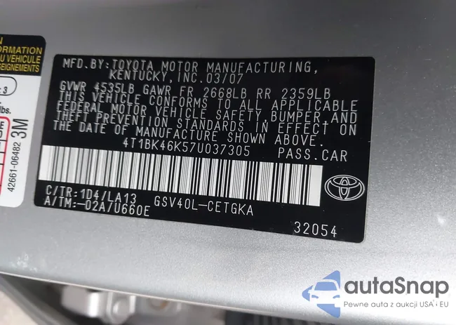 4T1BK46K57U037305: 43843807