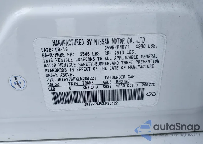 JN1EV7APXLM204221: 43845121