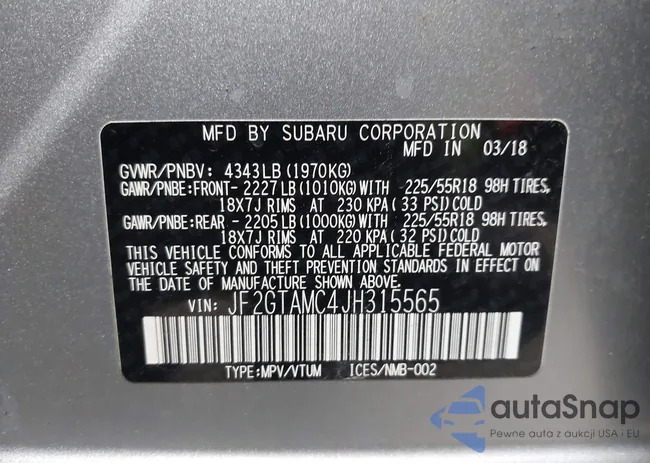 JF2GTAMC4JH315565: 43845165