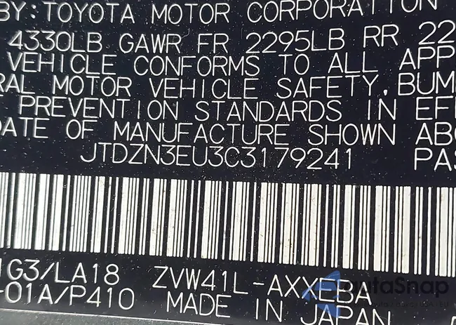 JTDZN3EU3C3179241: 43845241