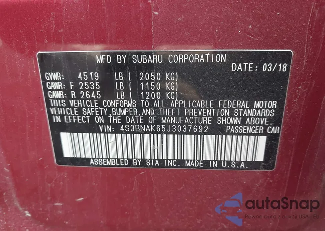 4S3BNAK65J3037692: 43845246