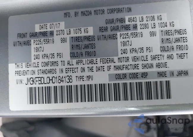 JM3KFBDL0H0184138: 43845272