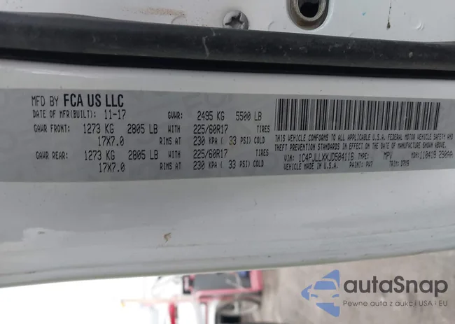 1C4PJLLXXJD584116: 43845288