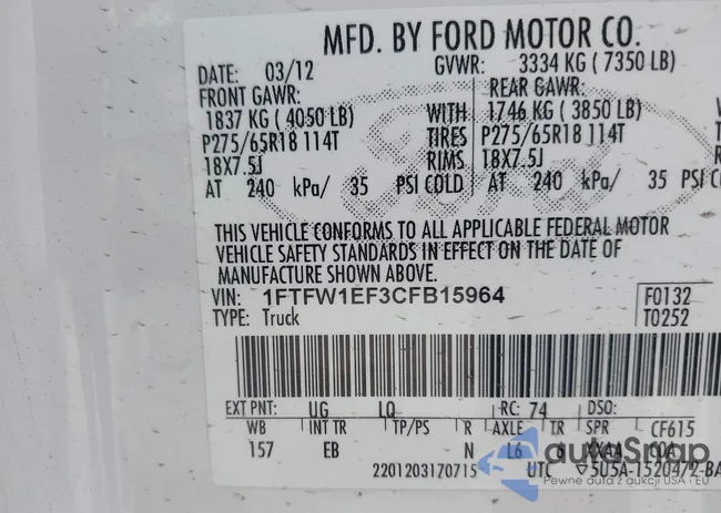 1FTFW1EF3CFB15964: 43845401