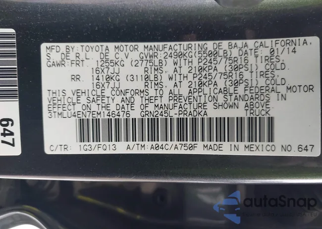 3TMLU4EN7EM146476: 43844533