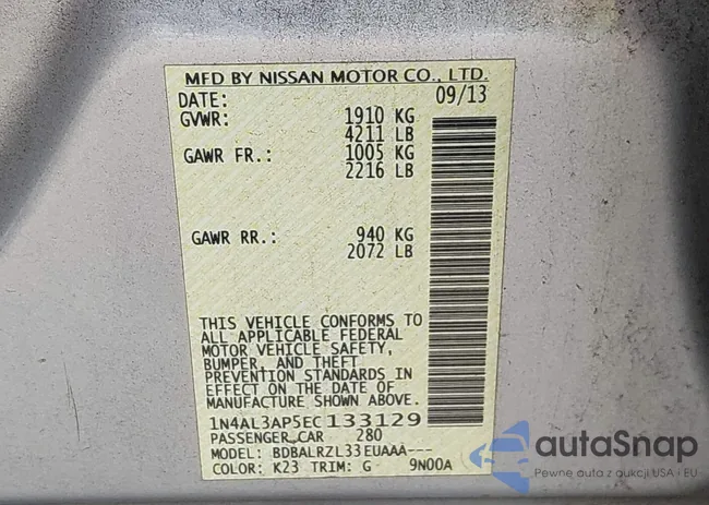 1N4AL3AP5EC133129: 43844556