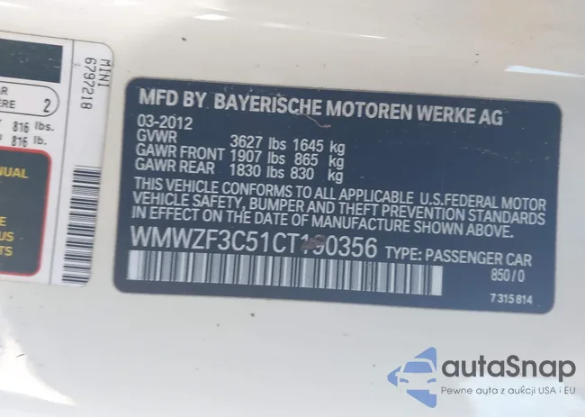 WMWZF3C51CT190356: 43844646