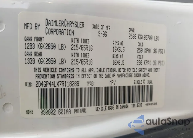 2D4GP44LX7R118288: 43846041