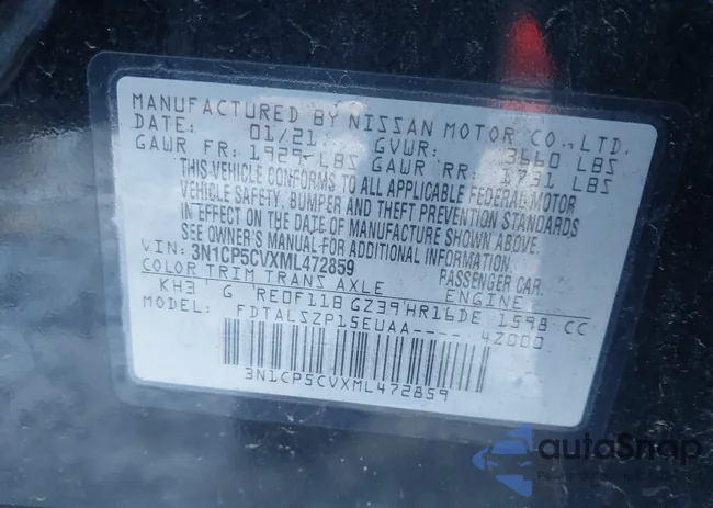 3N1CP5CVXML472859: 43846101