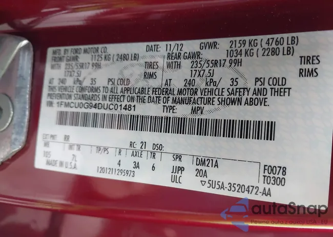 1FMCU0G94DUC01481: 43846151