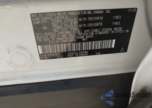 2T3C1RFV2MW119459: 43846294