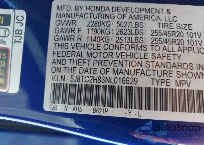 5J8TC2H83NL016629: 43845595