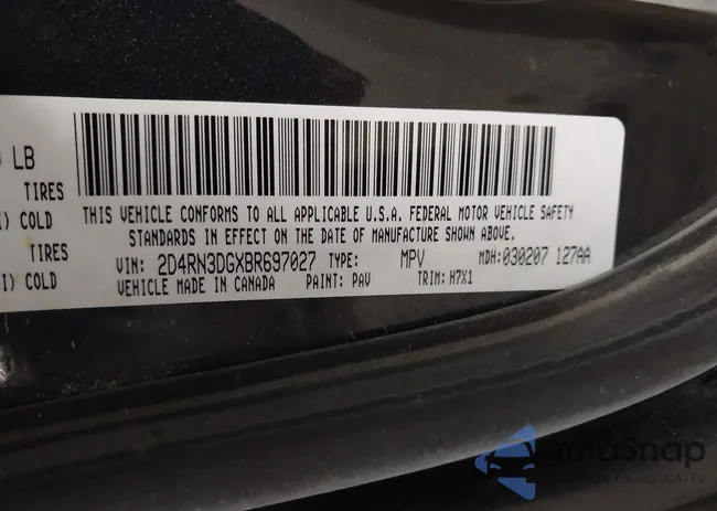 2D4RN3DGXBR697027: 43845624