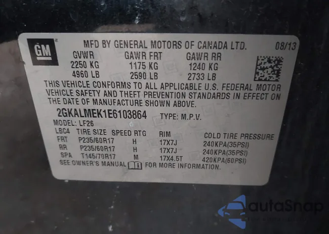 2GKALMEK1E6103864: 43846927