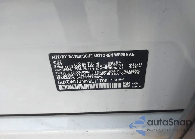 5UXCW2C09N9L11706: 43846932