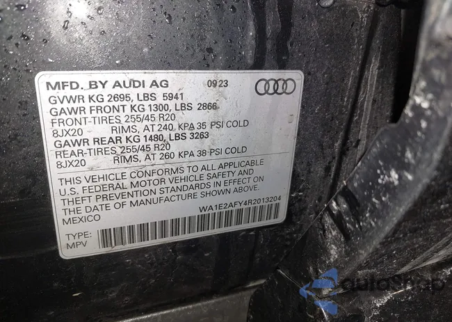 WA1E2AFY4R2013204: 43846954