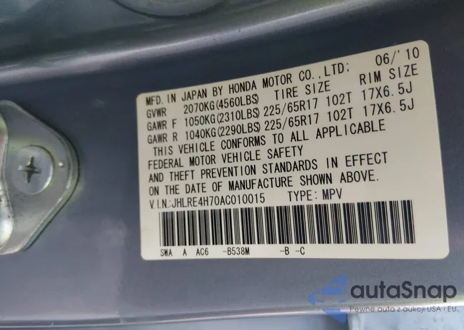 JHLRE4H70AC010015: 43847005