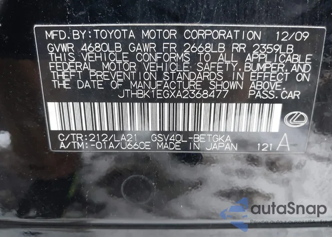 JTHBK1EGXA2368477: 43847373