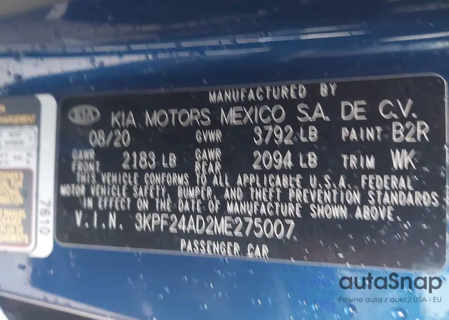 3KPF24AD2ME275007: 43847420