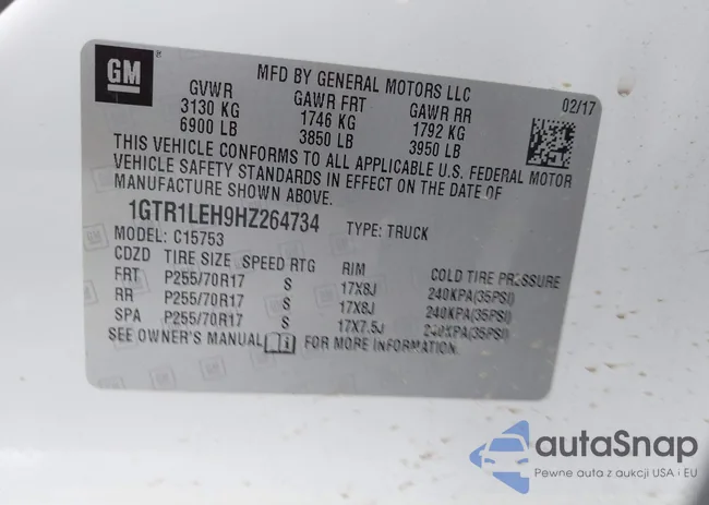 1GTR1LEH9HZ264734: 43846613