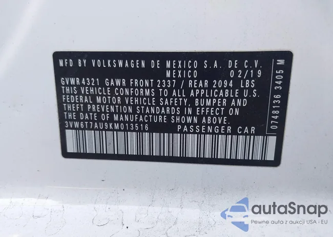 3VW6T7AU9KM013516: 43846770