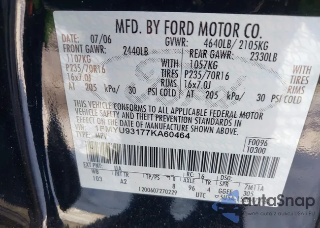 1FMYU93177KA60464: 43848120