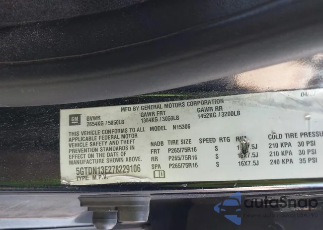 5GTDN13E278229106: 43848178