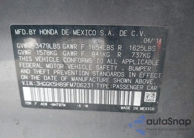 3HGGK5H89FM706231: 43848364