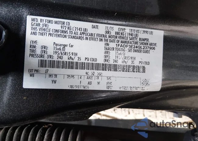 1FADP3E24GL237906: 43847542