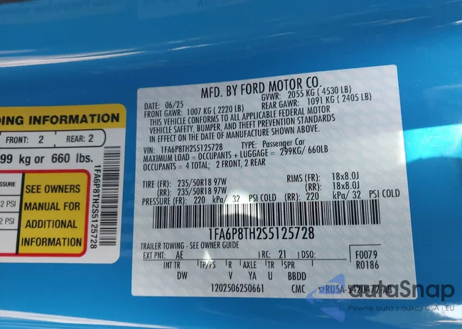 1FA6P8TH2S5125728: 43847638