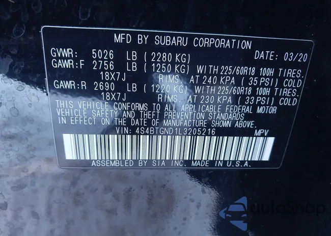 4S4BTGND1L3205216: 43847651