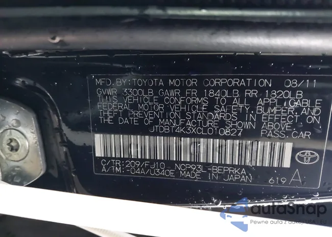 JTDBT4K3XCL010827: 43847803