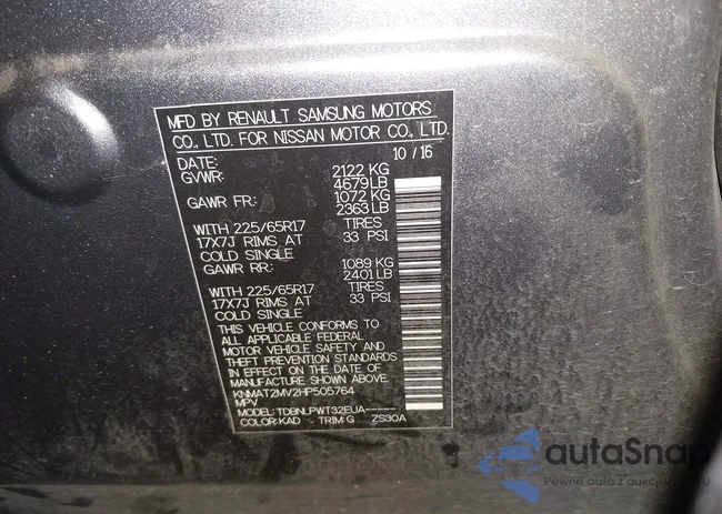 KNMAT2MV2HP505764: 43847806