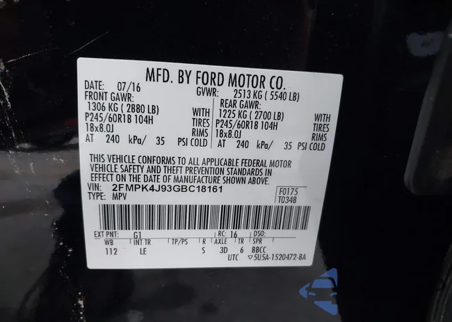 2FMPK4J93GBC18161: 43847822