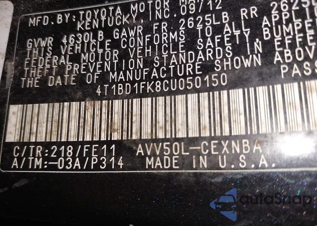 4T1BD1FK8CU050150: 43849008