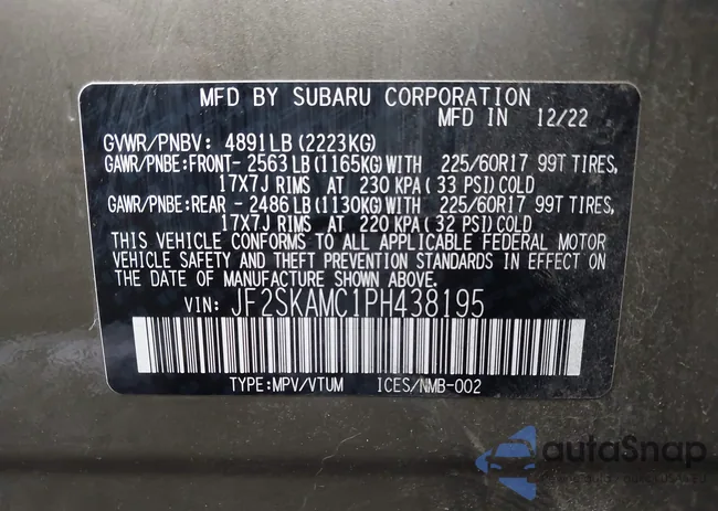 JF2SKAMC1PH438195: 43849141