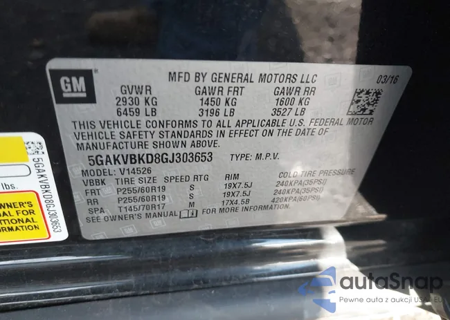 5GAKVBKD8GJ303653: 43849210