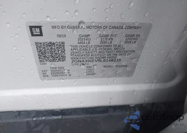 2GNAXKEV9L6148215: 43849341