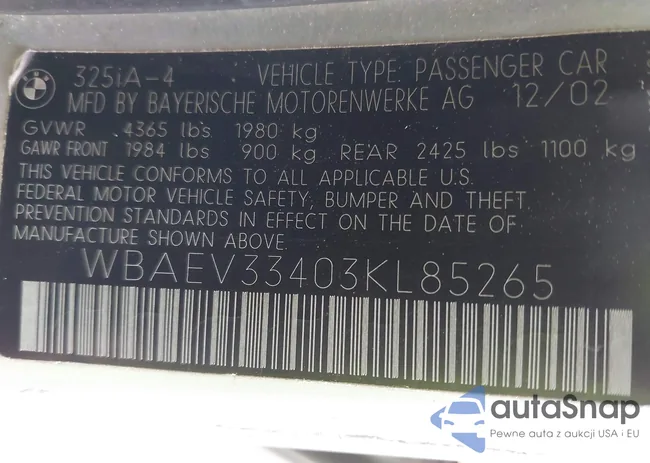 WBAEV33403KL85265: 43849409