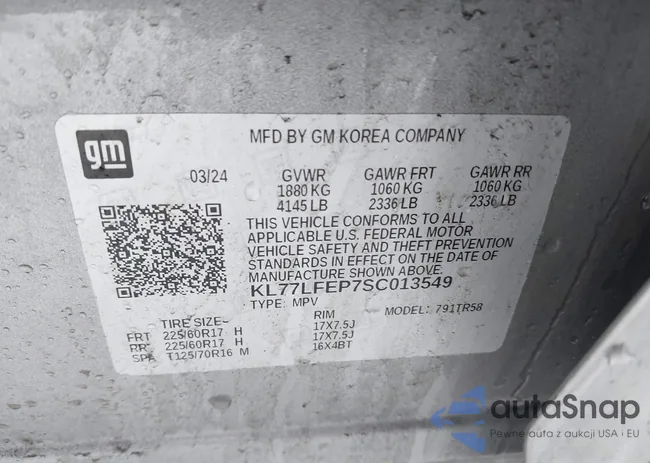 KL77LFEP7SC013549: 43849898